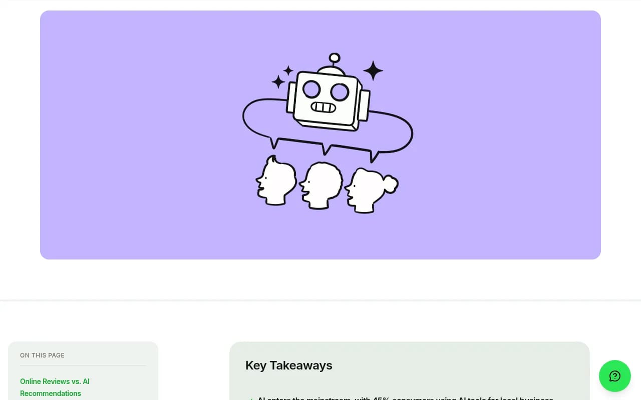 BrightLocal research page on how consumers use AI for local business recommendations