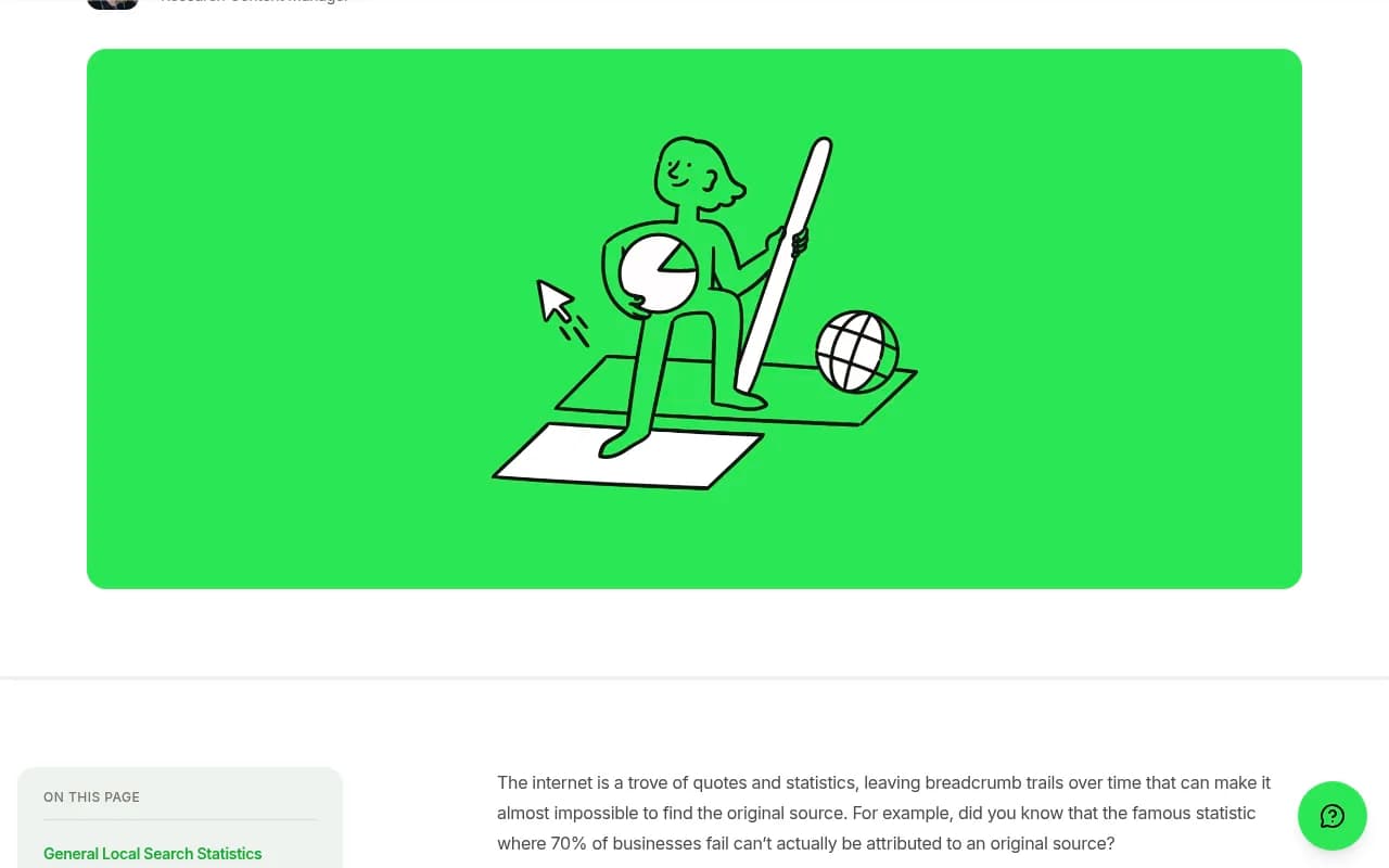 BrightLocal's local SEO statistics page, which cites SOCi's Local Visibility Index on AI local search