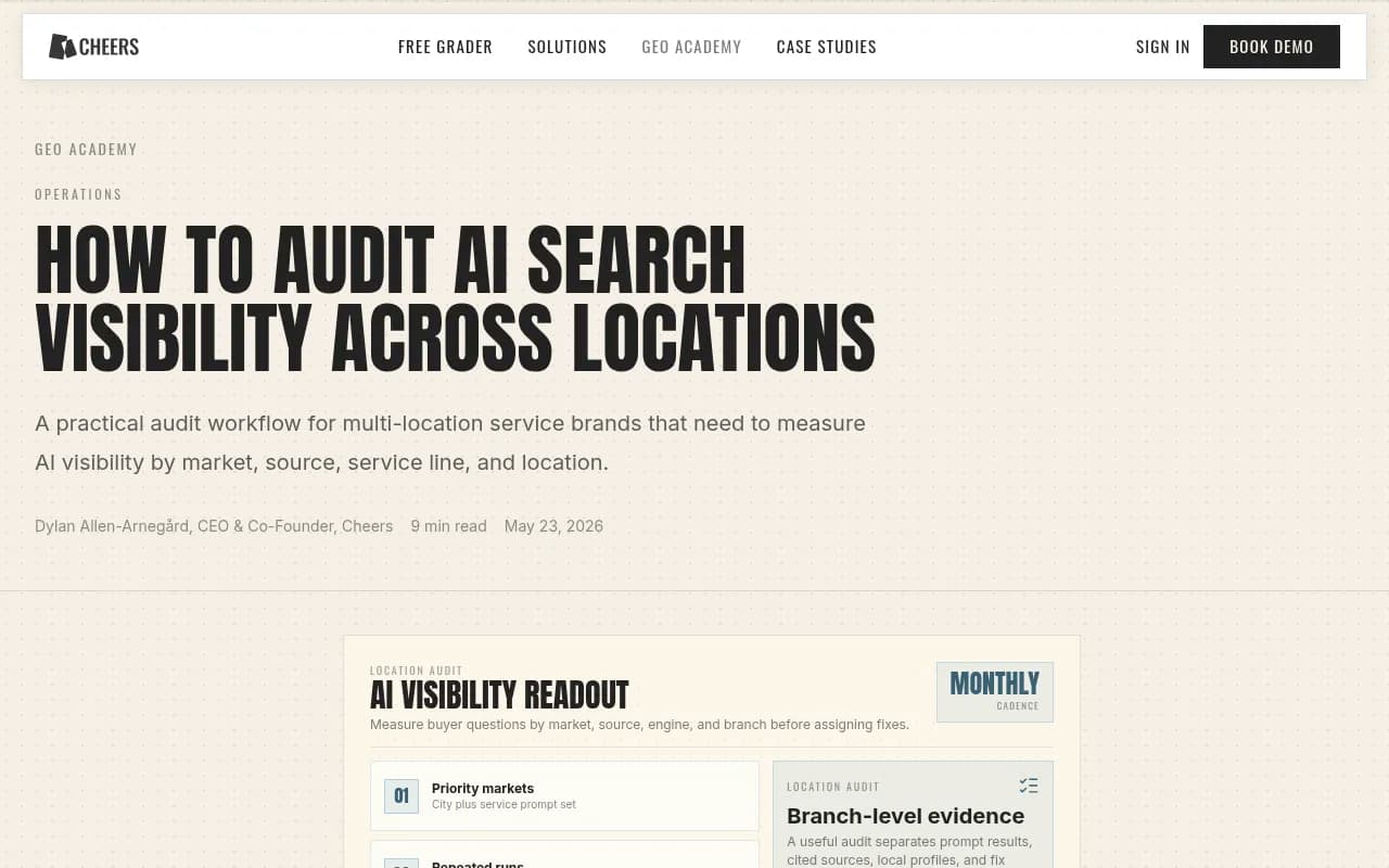 How to Audit AI Search Visibility Across Locations | Cheers
