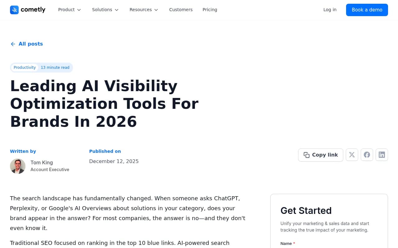 Overview of leading AI visibility optimization tools for brands in 2026