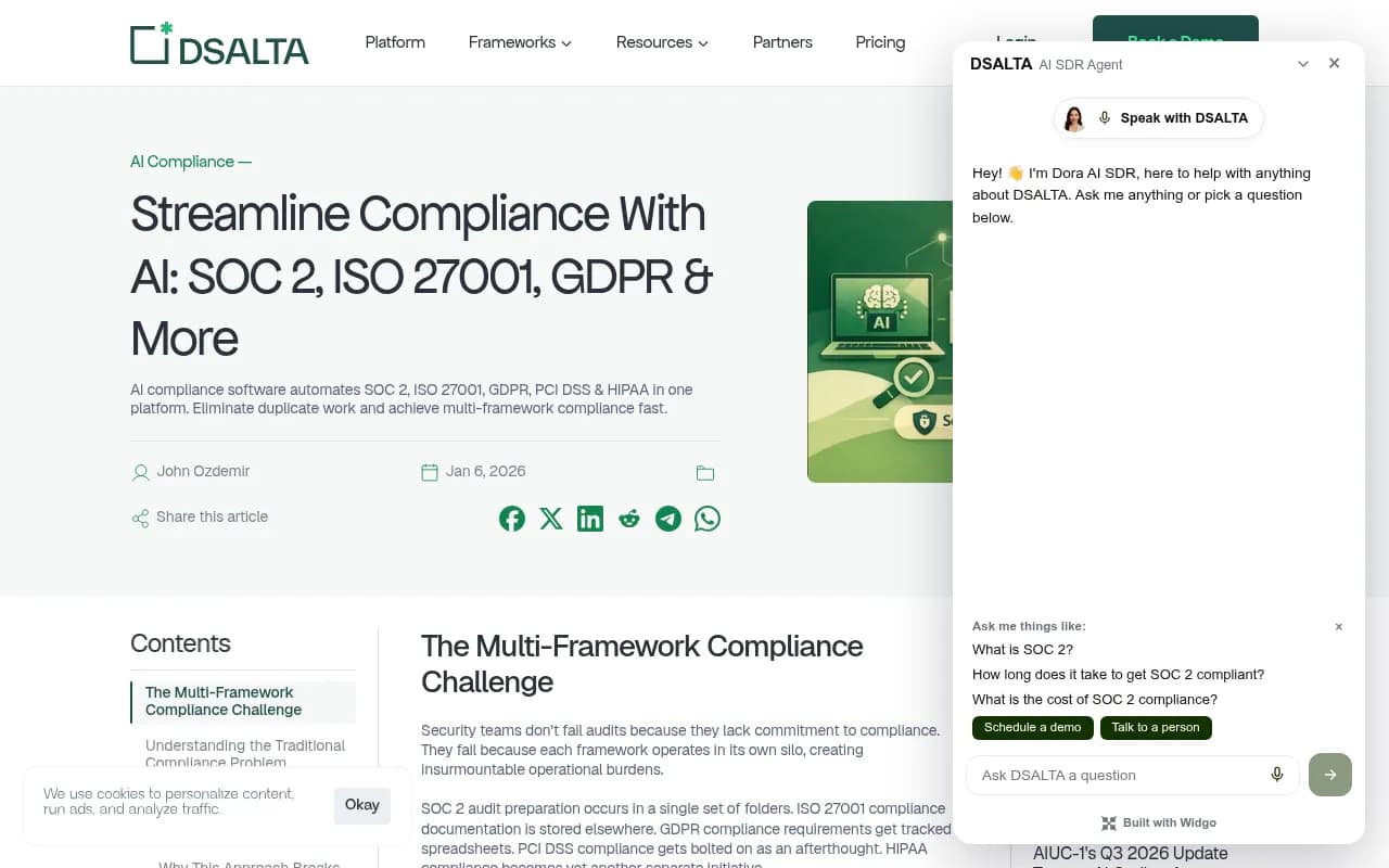 DSALTA article on mapping SOC 2, ISO 27001 and GDPR controls