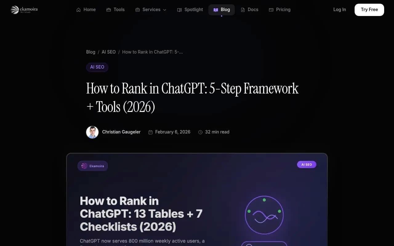 Comprehensive guide to ranking in ChatGPT with frameworks, tables, and checklists