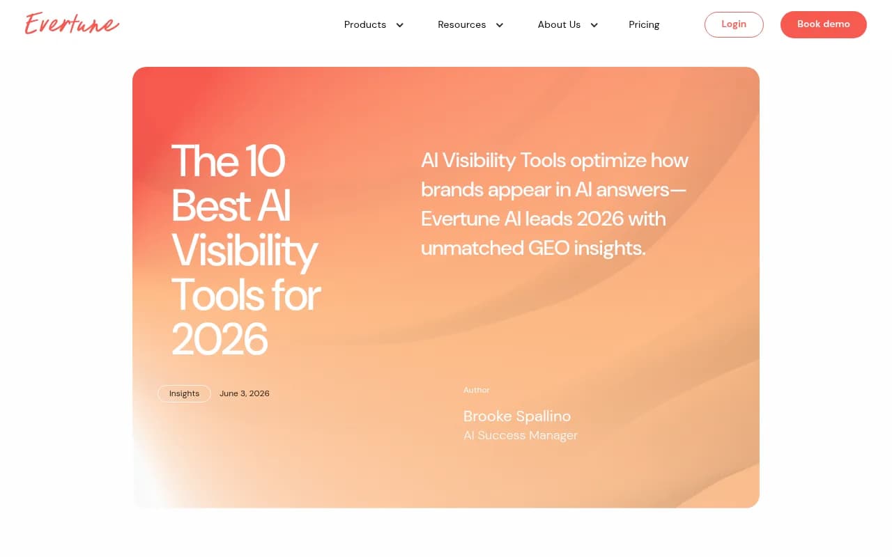 Comparison of the top AI visibility tools for 2026 from Evertune AI's research
