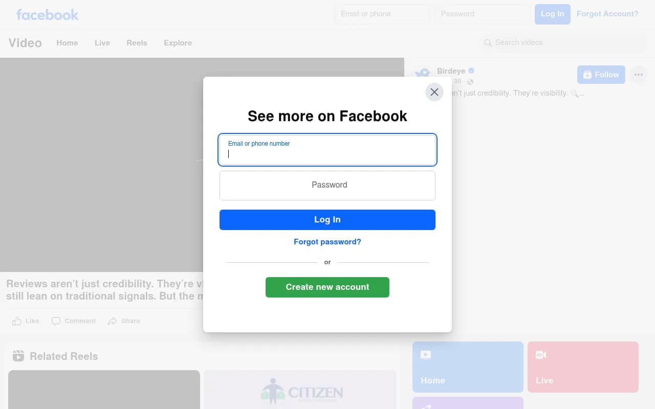 Birdeye Facebook post arguing reviews are visibility, not just credibility