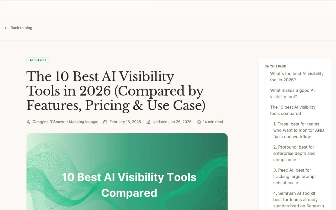 Overview of AI visibility tool landscape in 2026