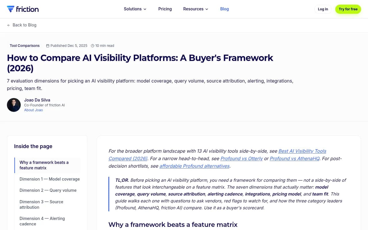 How to Compare AI Visibility Platforms: A Buyer's Framework (2026)