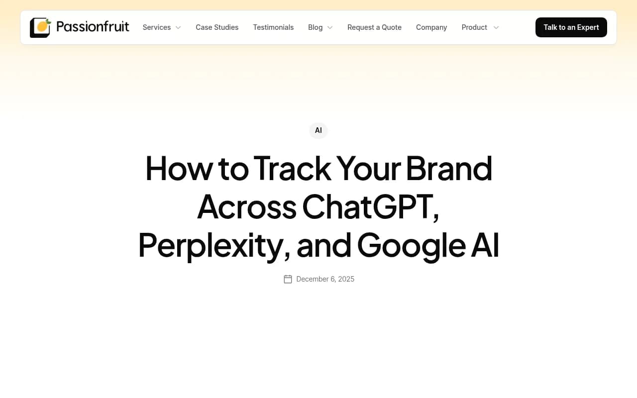 AI visibility tracking dashboard example