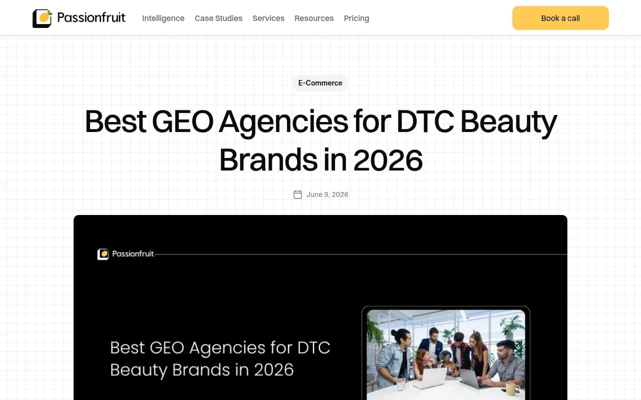 Passionfruit's list of best GEO agencies for DTC beauty brands