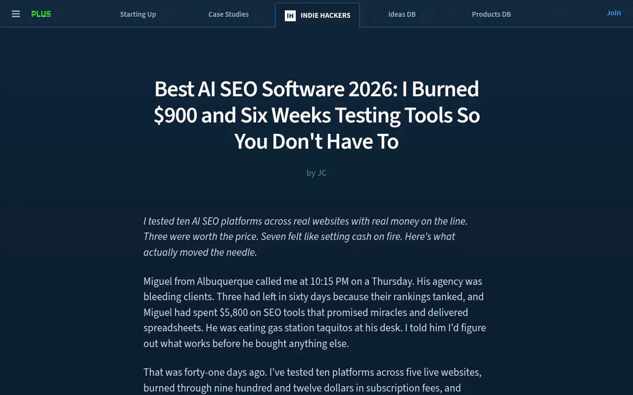 Independent review comparing AI SEO tools tested across real websites with real money