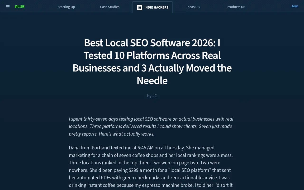 Comparison of best local SEO tools tested across real businesses in 2026