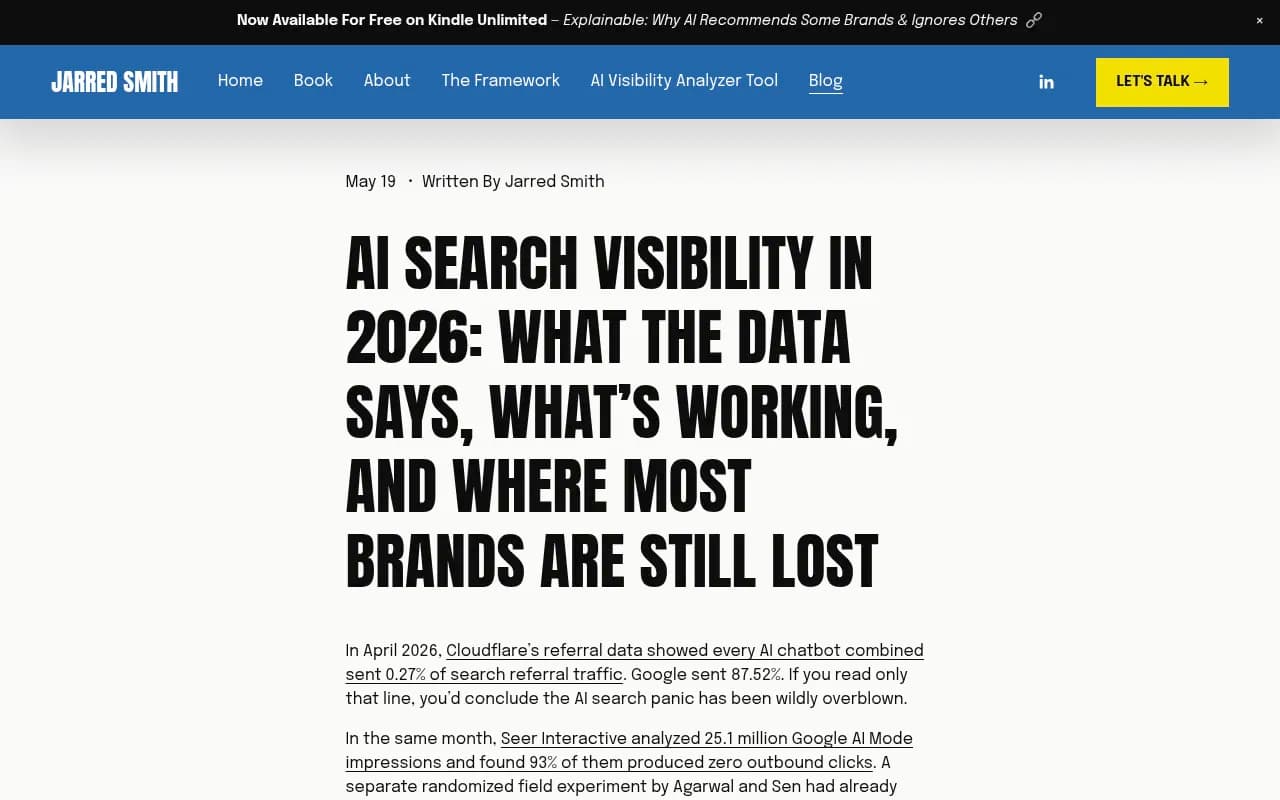 AI search visibility data analysis showing zero-click rates and citation dynamics
