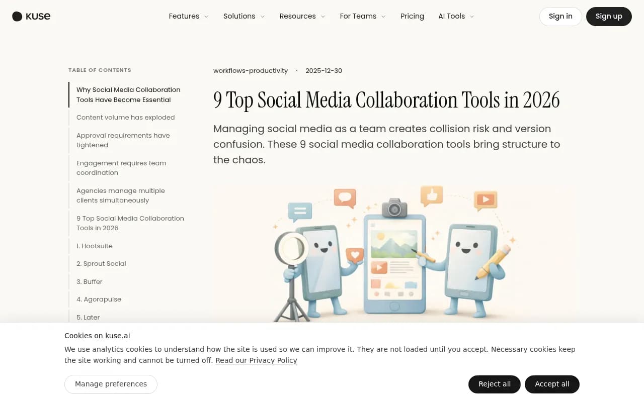 Kuse overview of social media collaboration tools