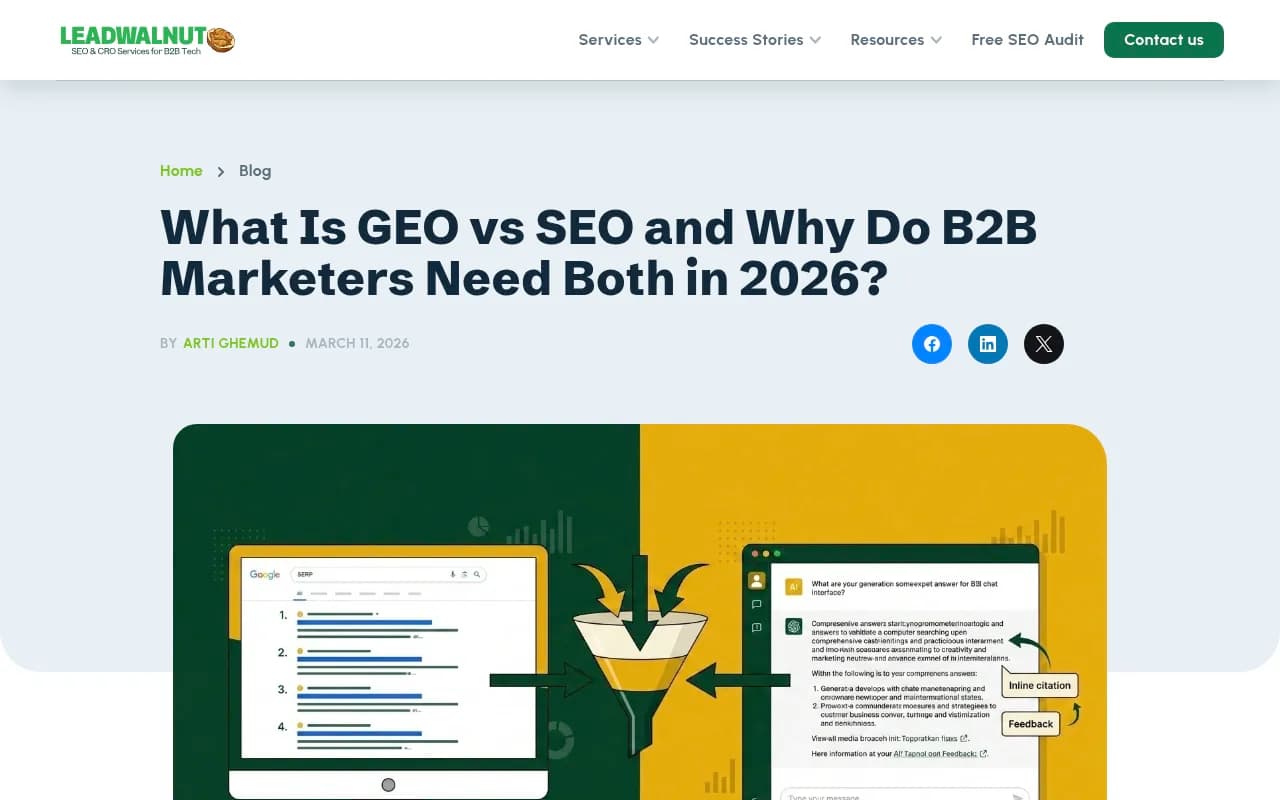 GEO vs SEO strategy overview for B2B marketers