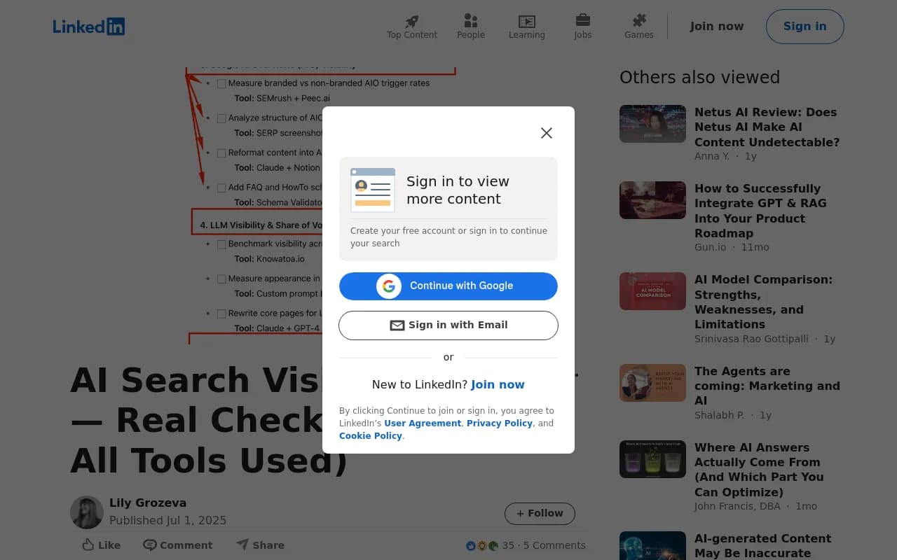 AI visibility audit checklist