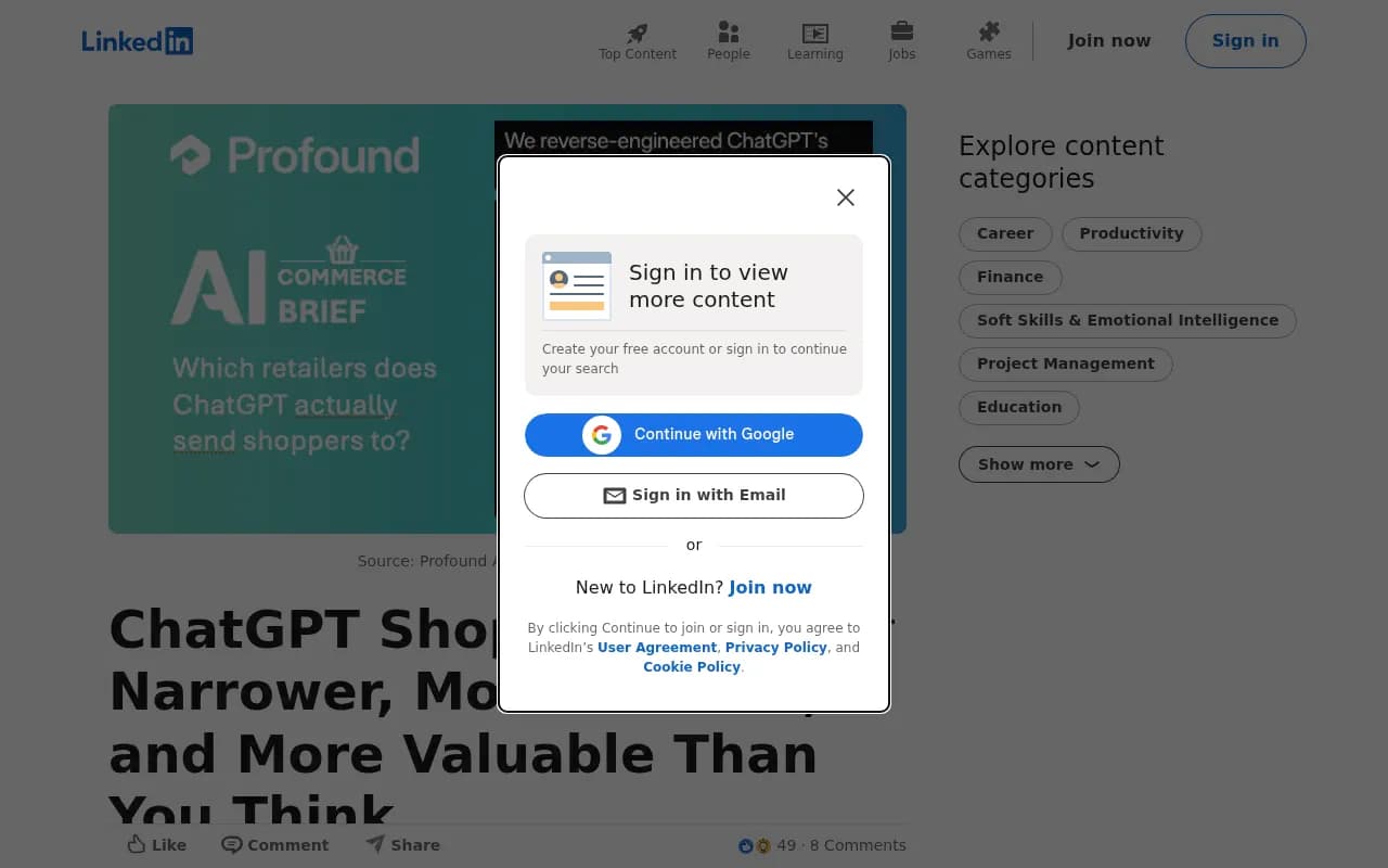 Research showing ChatGPT shopping triggers on 9% of queries with Walmart and Target dominating buy-link clicks