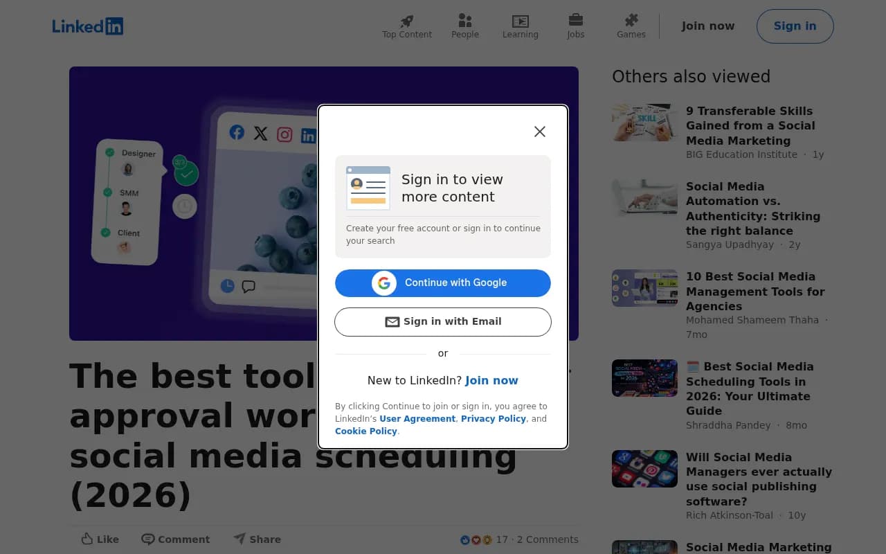 LinkedIn article on team approval workflow tools