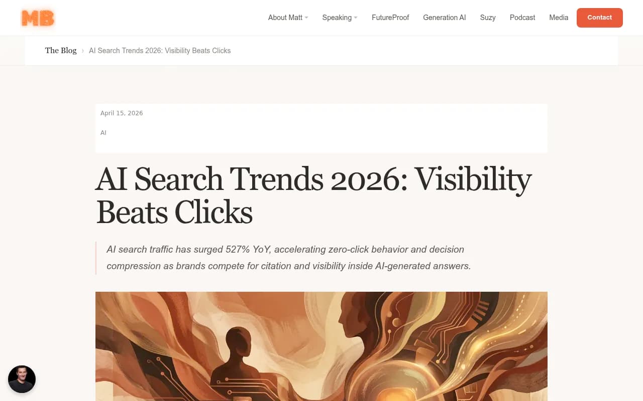 AI Search Trends 2026: visibility beats clicks as AI search traffic surges 527% YoY