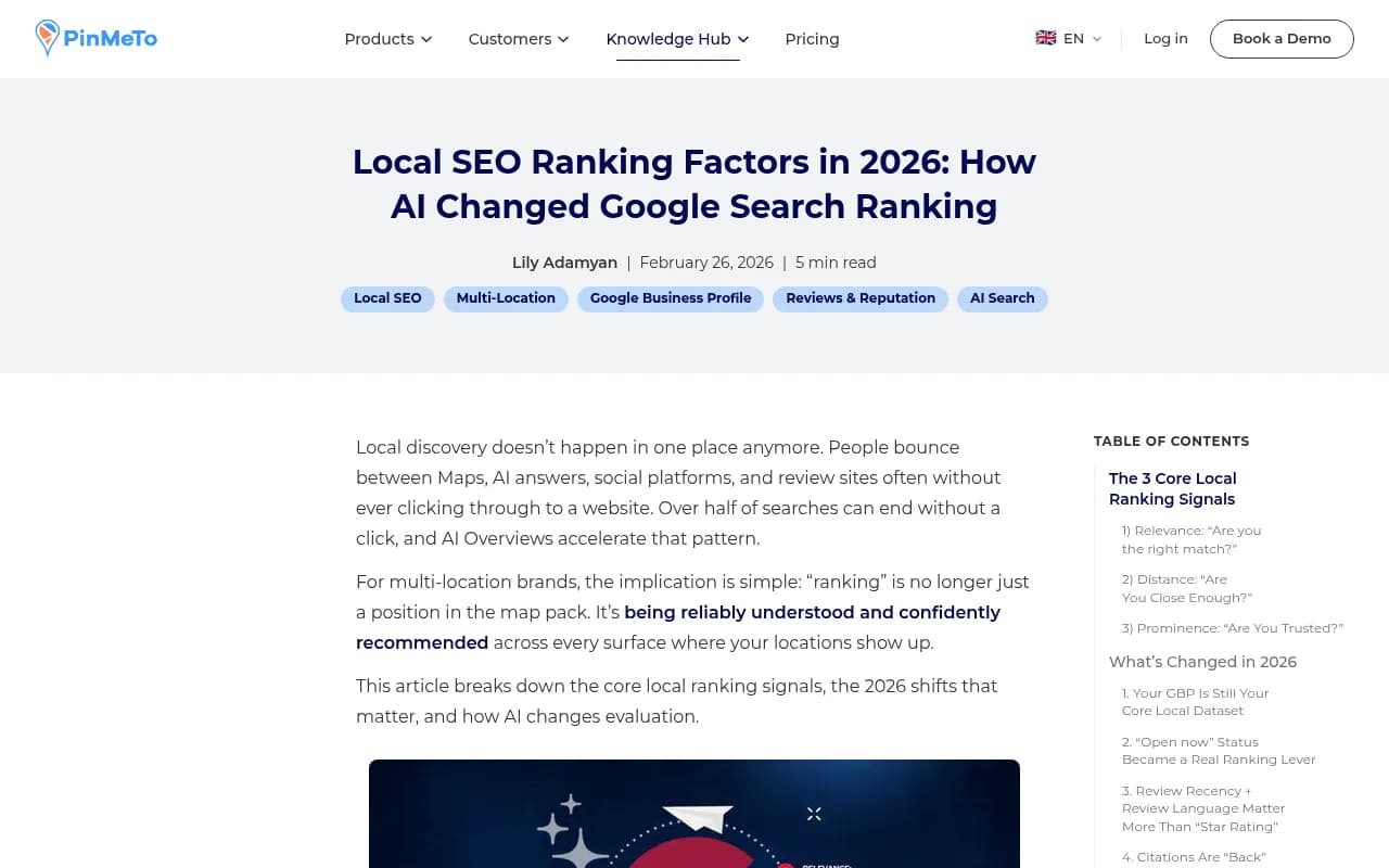 Local SEO Ranking Factors in 2026: How AI Changed Google Search Ranking | PinMeTo