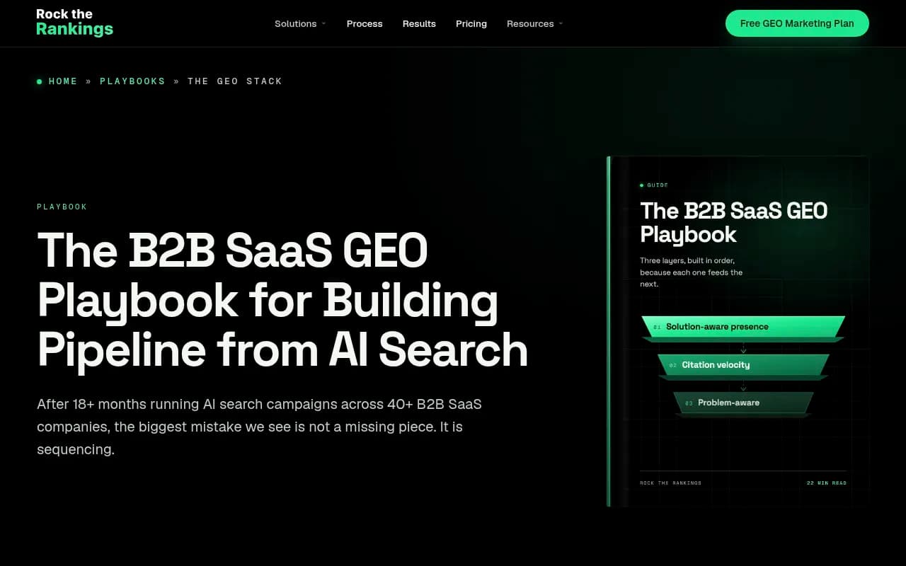 The GEO Stack playbook from Rock the Rankings