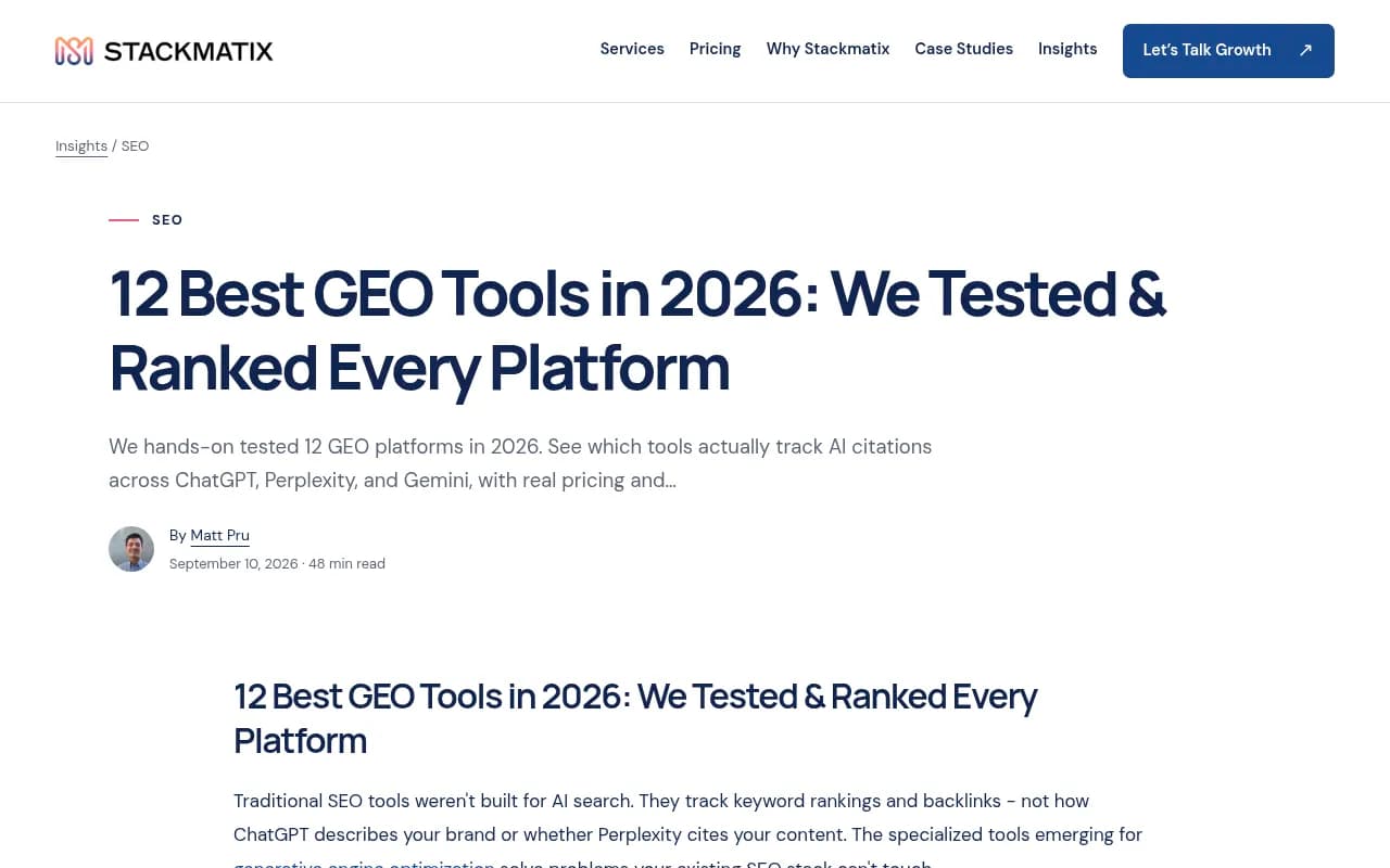 Overview of a GEO tool evaluation and testing methodology