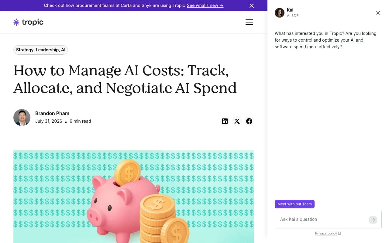 Tropic's guide to managing AI costs, which starts with inventorying and consolidating AI spend