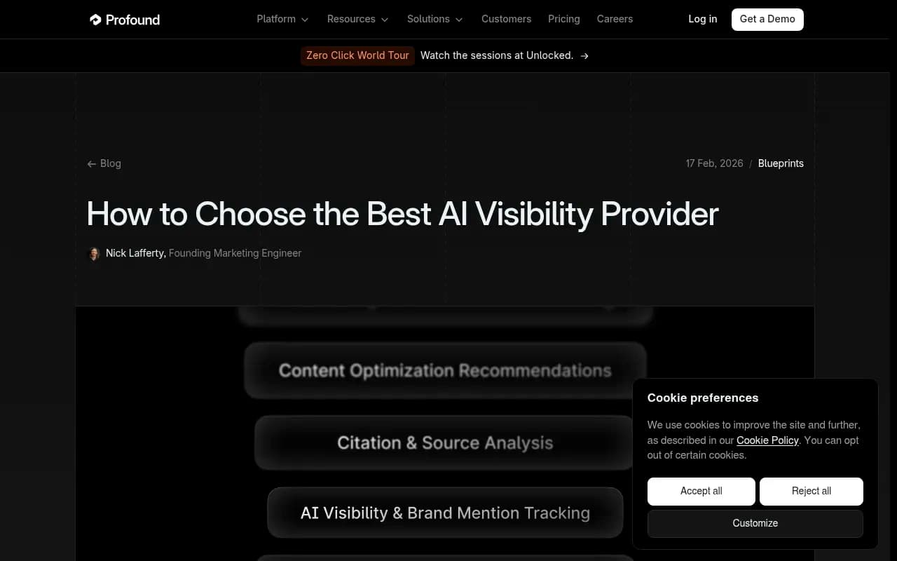 Profound's own guide to choosing an AI visibility provider