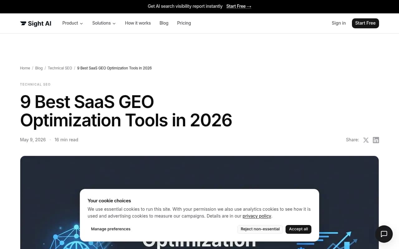Sight AI's roundup of SaaS GEO optimization tools, covering all-in-one platforms and SEO suites