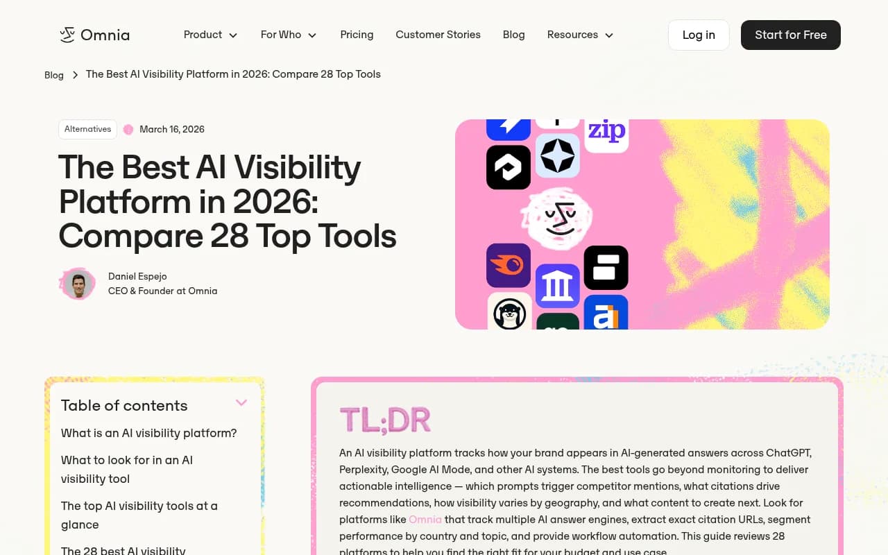Comparison of top AI visibility platforms in 2026