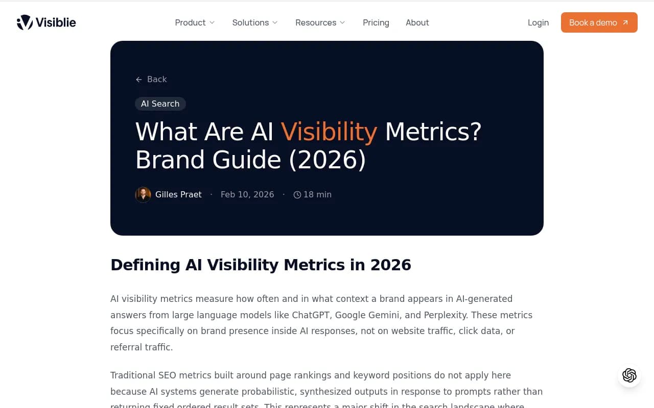 AI visibility tracking dashboard showing sentiment analysis