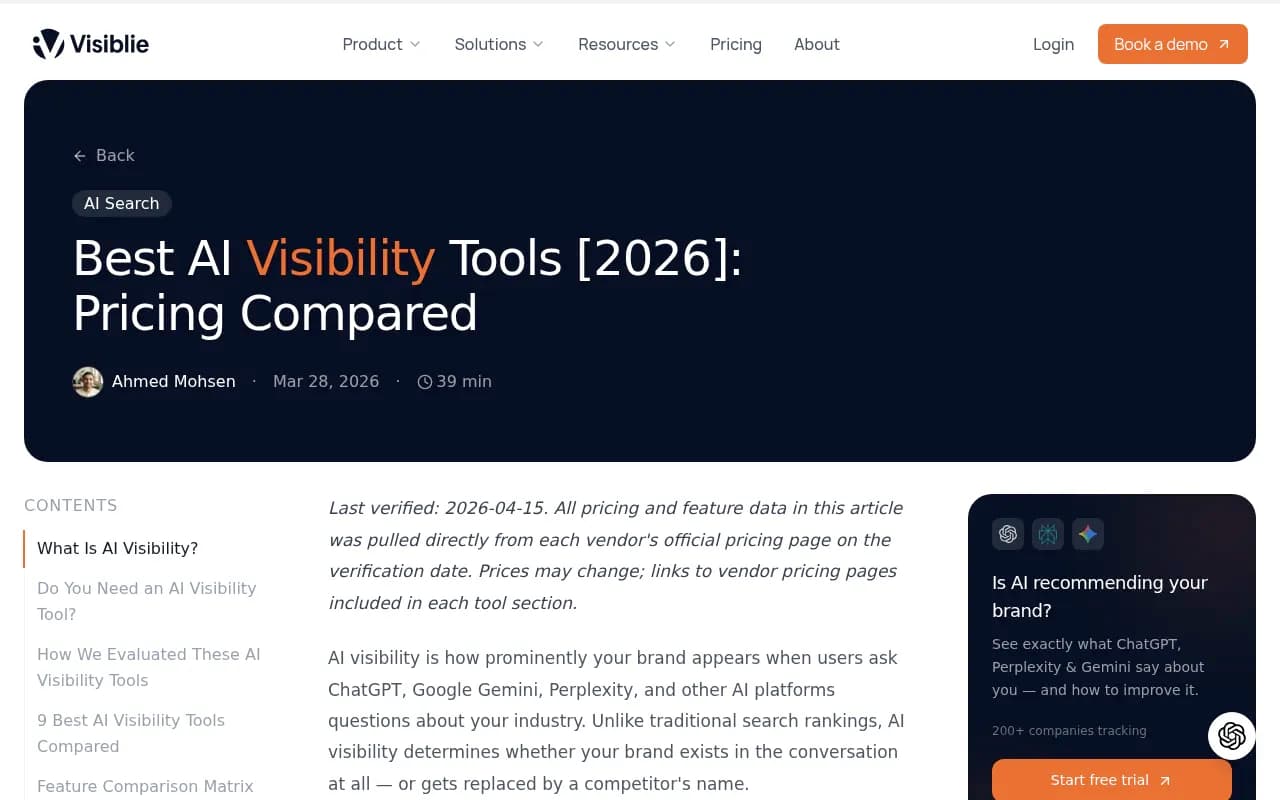 AI visibility tools comparison for 2026