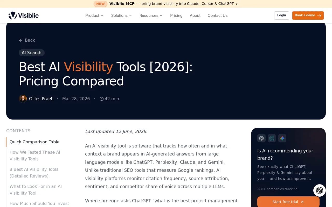 AI visibility tools comparison landscape 2026
