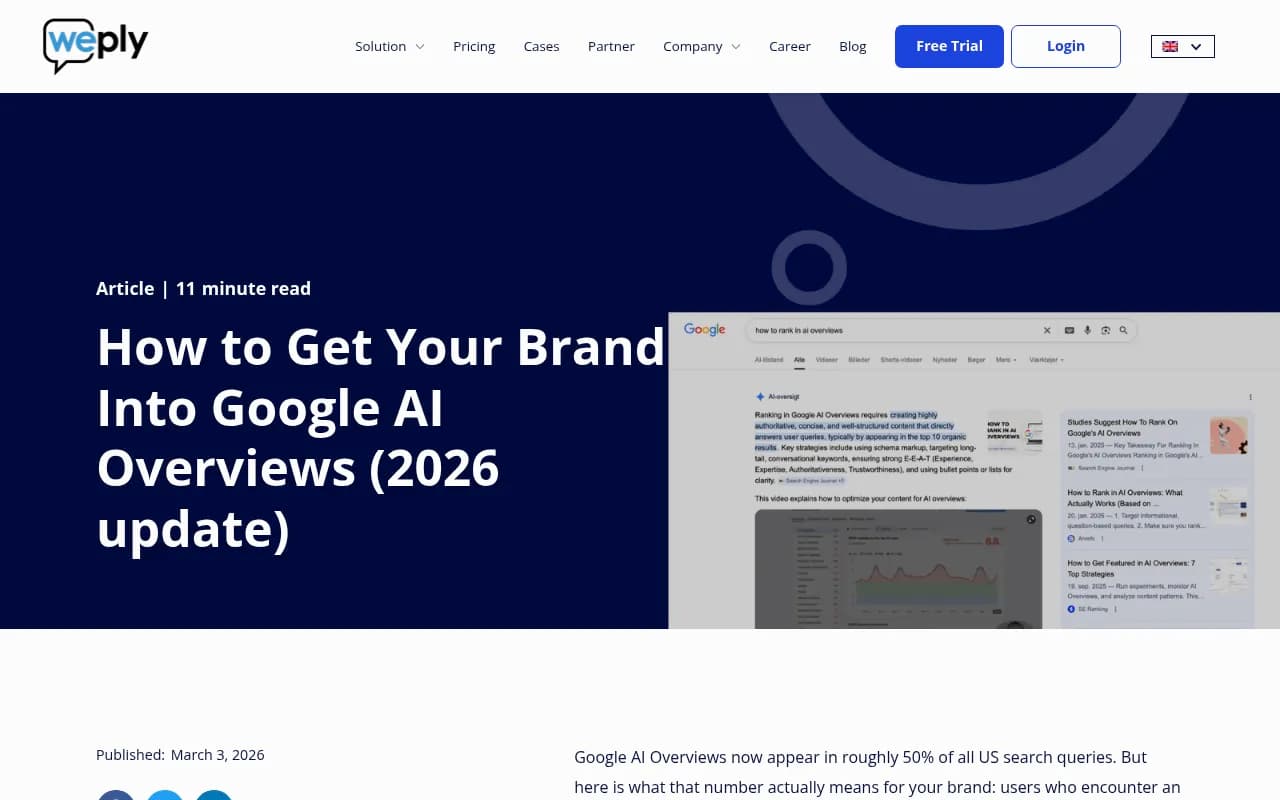 How to Get Your Brand Into Google AI Overviews - 2026 optimization guide overview