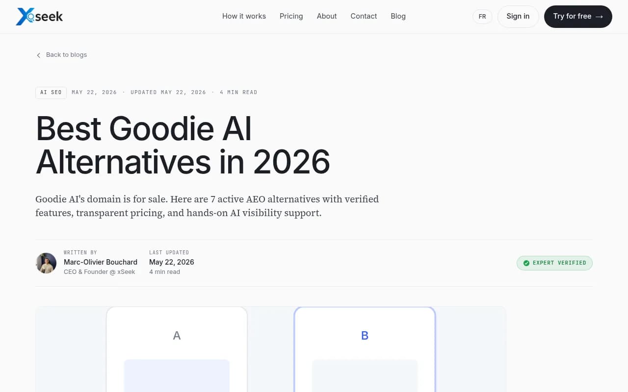 Goodie AI alternatives comparison from xSeek