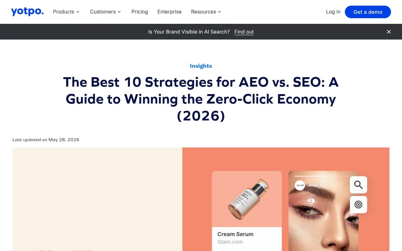AEO vs SEO strategy guide from Yotpo