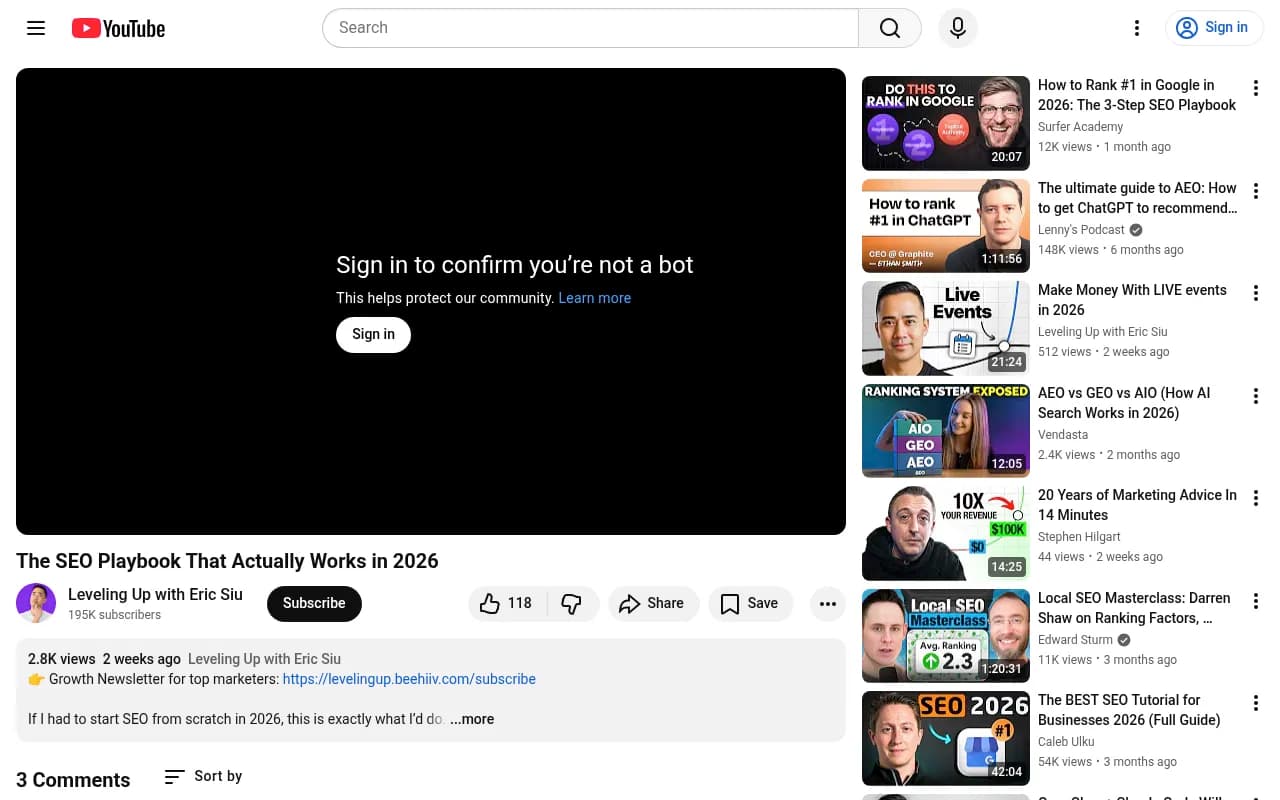 Eric Siu's SEO playbook for 2026 covering traditional and AI search strategy