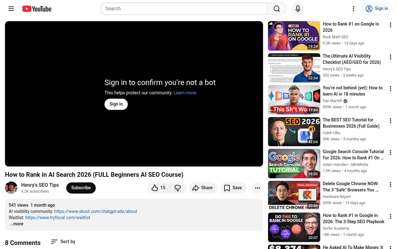 How to Rank in AI Search 2026 - Full Beginner's Course