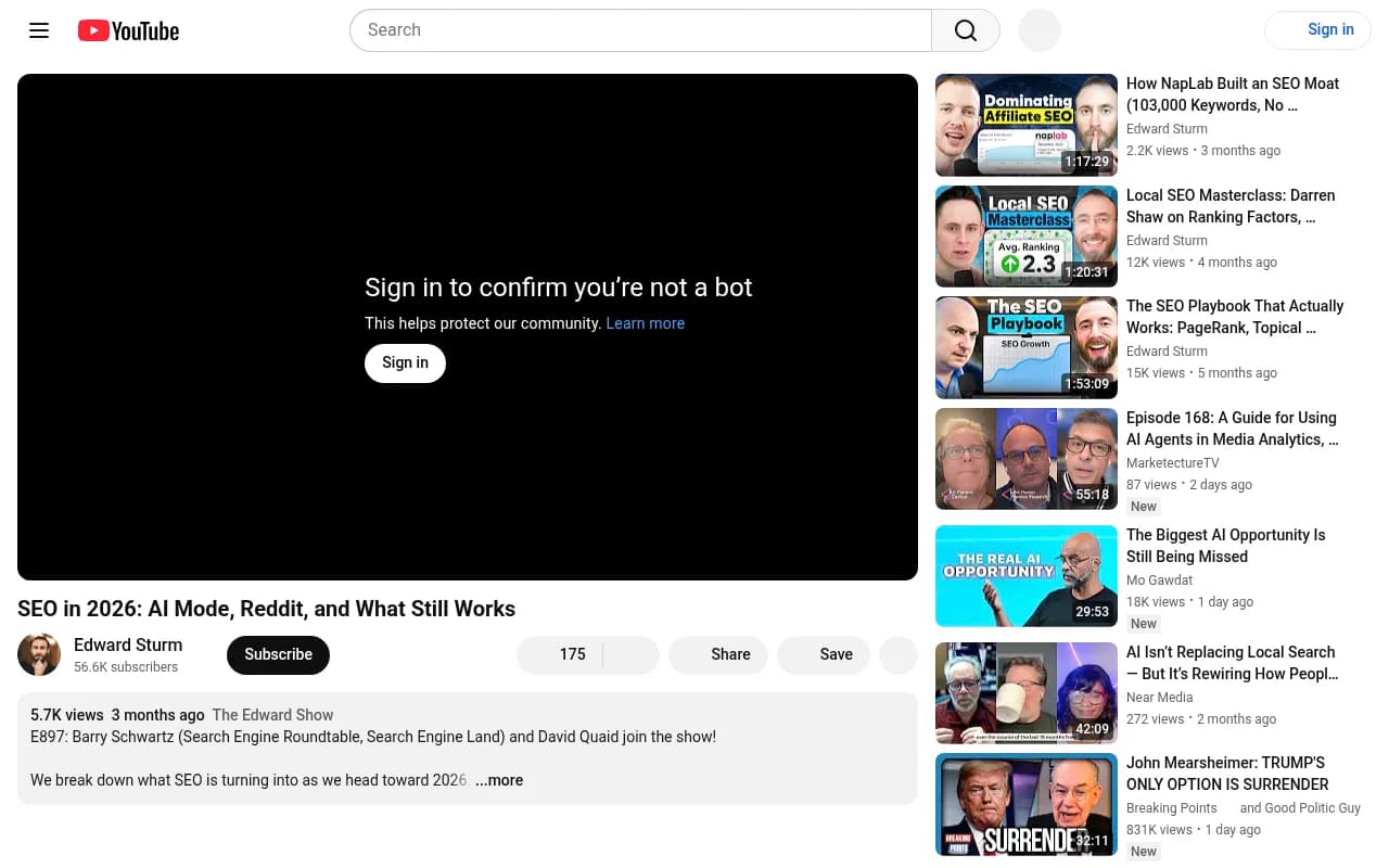 SEO in 2026: AI Mode, Reddit, and What Still Works - a deep-dive discussion on how AI search is changing the SEO profession