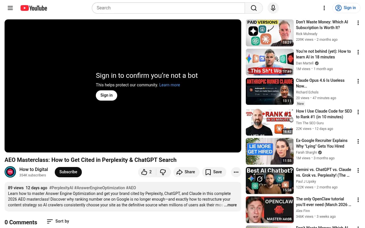 AEO Masterclass: How to Get Cited in Perplexity & ChatGPT Search