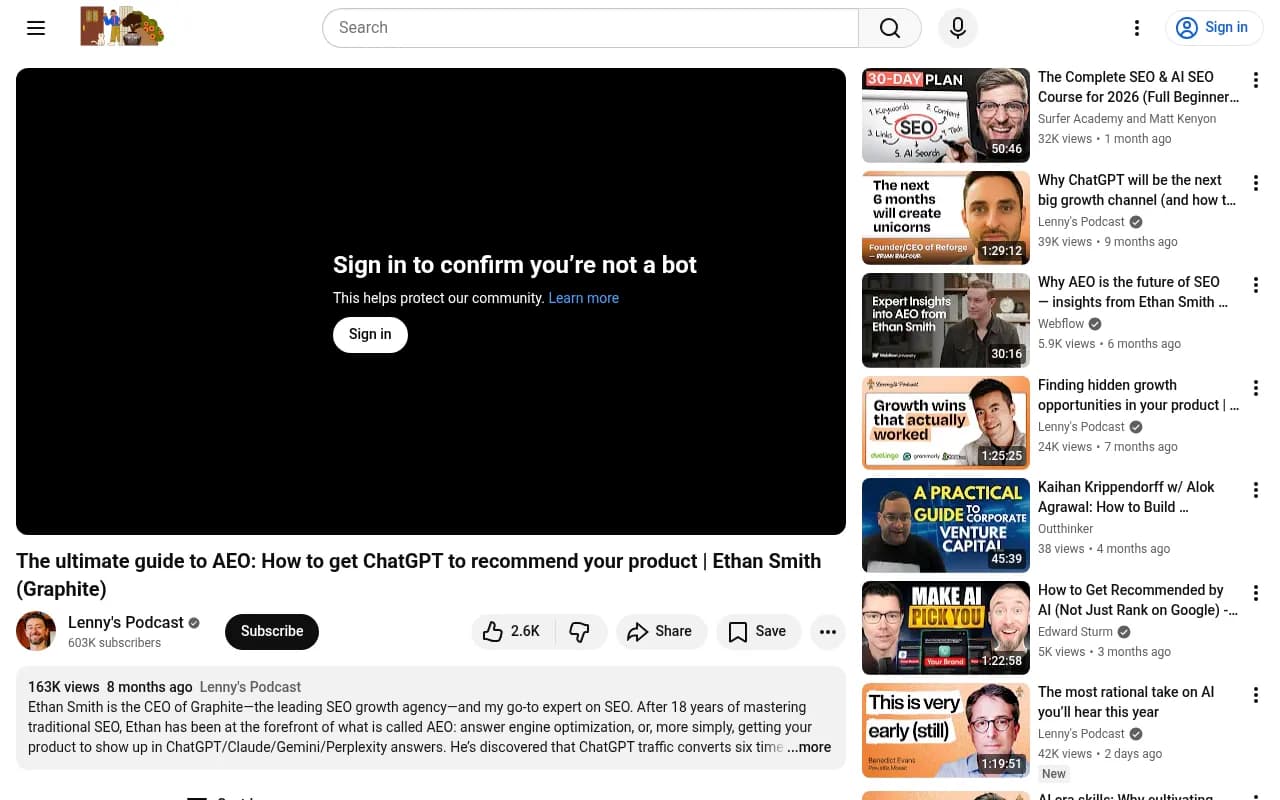 The ultimate guide to AEO: How to get ChatGPT to recommend your product - Ethan Smith from Graphite on Lenny's Podcast
