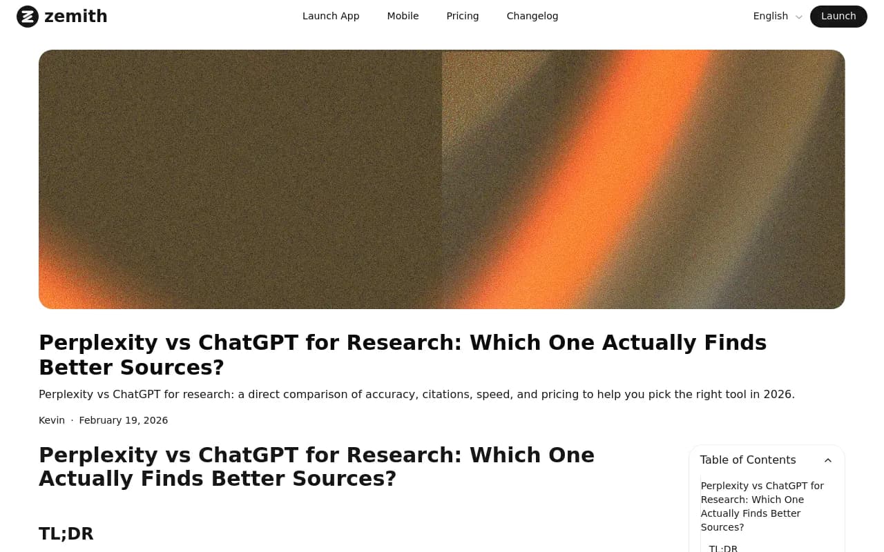 Perplexity vs ChatGPT research comparison showing citation behavior and accuracy benchmarks