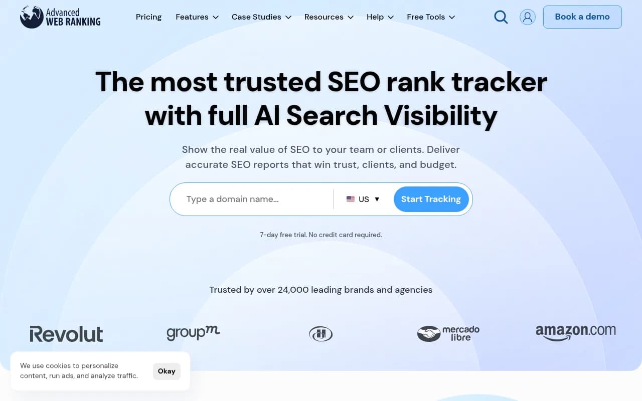 Screenshot of Advanced Web Ranking website
