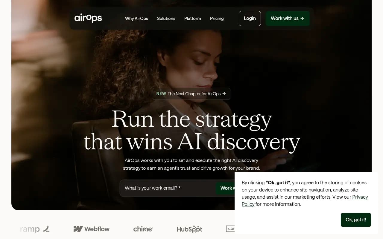 Screenshot of AirOps website