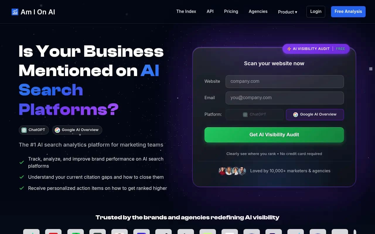 Screenshot of Am I on AI? website