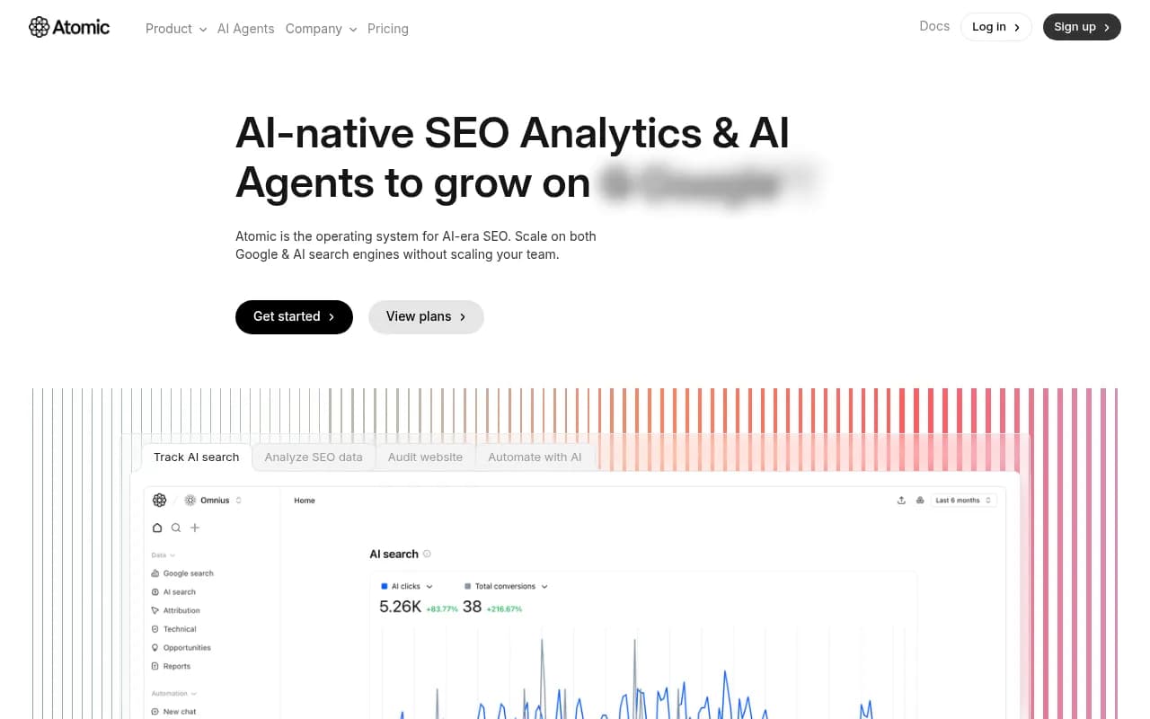 Screenshot of Atomic AGI website