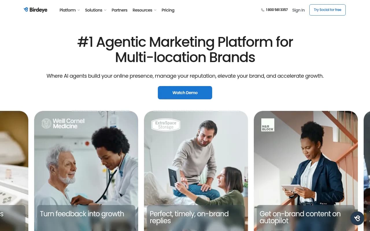 Screenshot of Birdeye website