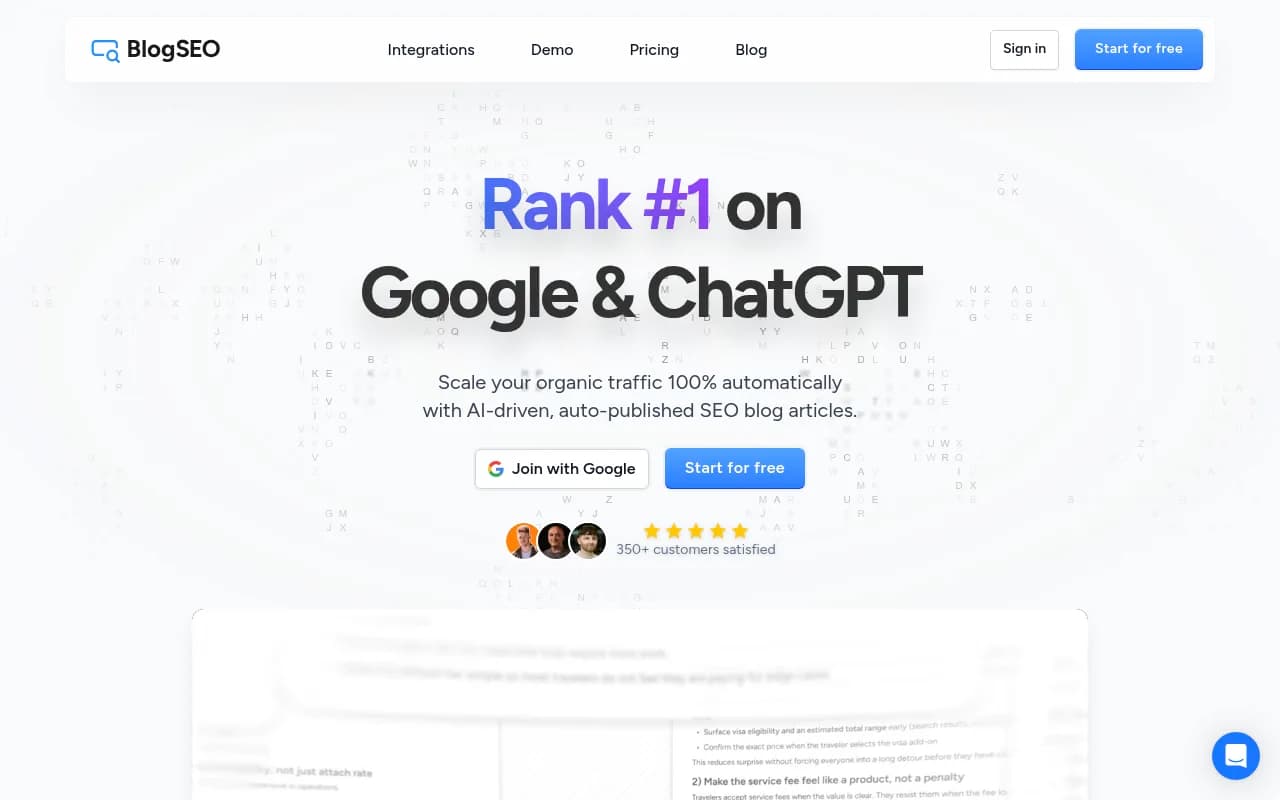 Screenshot of BlogSEO website
