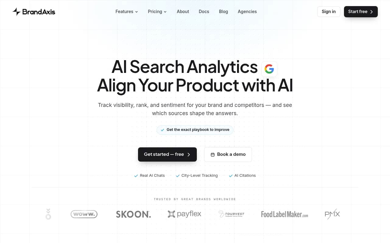 Screenshot of BrandAxis website