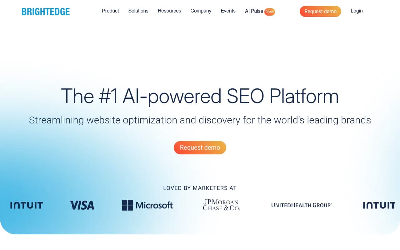 Screenshot of BrightEdge website