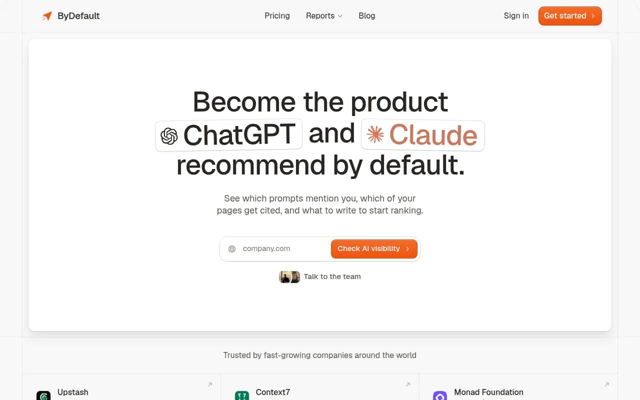Screenshot of bydefault website