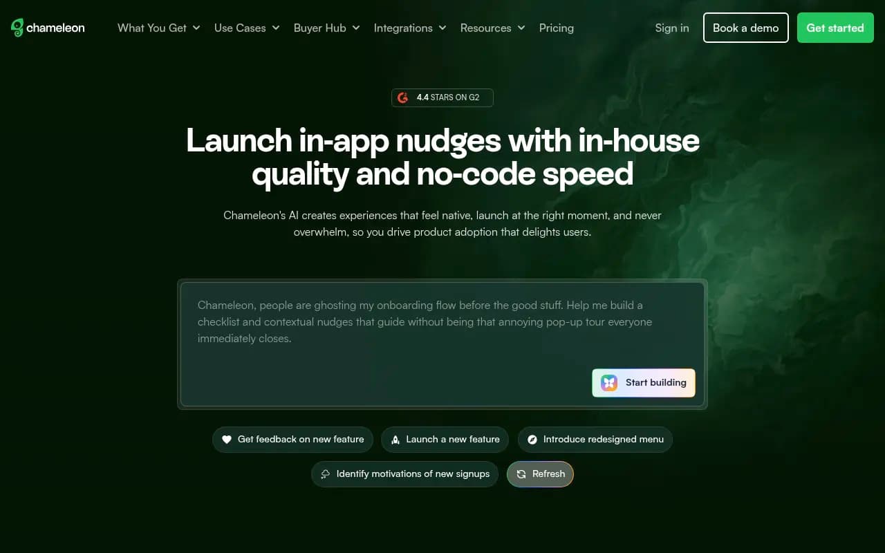 Screenshot of Chameleon website